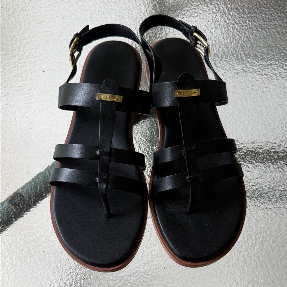 Cole Haan Black Leather Sandals